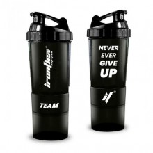 Шейкер IronFlex Spider Bottle Never Ever Give Up 500 ml + 2 Container's Black Шейкер IronFlex Spider Bottle Never Ever Give Up 500 ml + 2 Container's Black