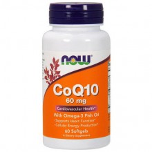 Коэнзим NOW Foods Coenzyme Q10 60 mg With Omega-3 Fish Oil 60 Softgels Коэнзим NOW Foods Coenzyme Q10 60 mg With Omega-3 Fish Oil 60 Softgels