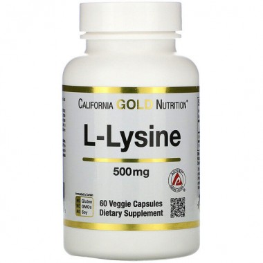 Лизин California Gold Nutrition L-Lysine 500 mg 60 Veg Caps CGN01132 Лизин California Gold Nutrition L-Lysine 500 mg 60 Veg Caps CGN01132