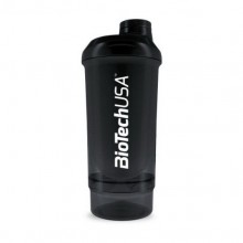 Шейкер BioTechUSA Wave+ Compact shaker 500ml /+150ml container/ Panther Black