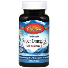Омега 3 Carlson Labs Super Omega-3 Gems 1200 mg 50 Soft Gels