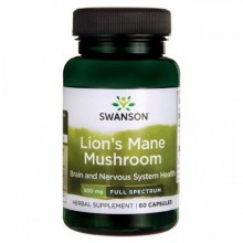Грибной комплекс Swanson Lion's Mane Mushroom 500 mg 60 Caps