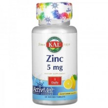Микроэлемент Цинк KAL Zinc 5 mg 60 Micro Tablets Sweet Lemon