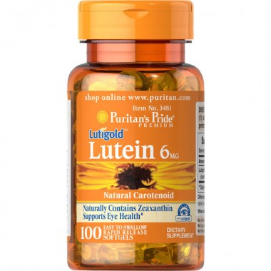 Комплекс для профилактики зрения Puritan's Pride Lutigold Lutein 6 mg 100 Softgels