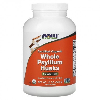 Клетчатка NOW Foods Organic Whole Psyllium Husks 340 g /34 servings/ Pure
