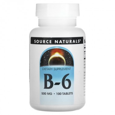 Пиридоксин Source Naturals Vitamine B-6 500 mg 100 Tabs Пиридоксин Source Naturals Vitamine B-6 500 mg 100 Tabs