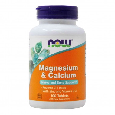 Микроэлемент Кальций NOW Foods Magnesium & Calcium 100 Tabs