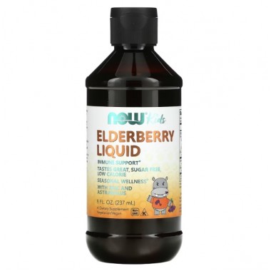 Ягоды черной бузины NOW Foods Elderberry Liquid for Kids 237 ml /23 servings/