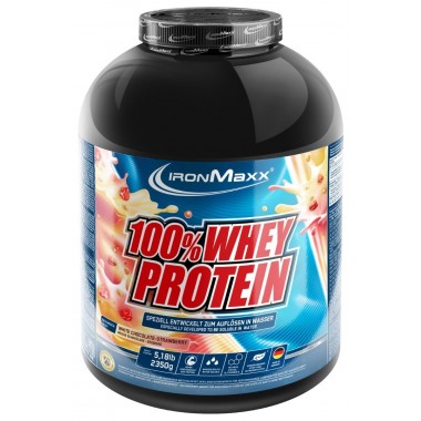 Протеин IronMaxx 100% Whey Protein 2350 g (банка) /47 servings/ Strawberry White Chocolate