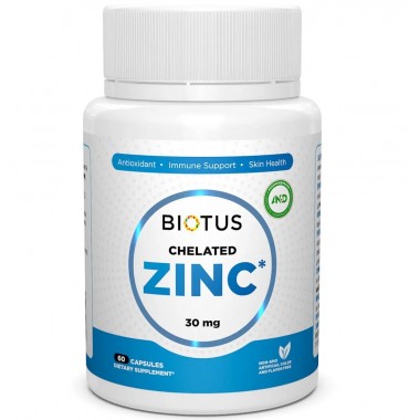 Микроэлемент Цинк Biotus Chelated Zinc 30 mg 60 Caps BIO-530340