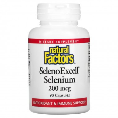 Селен Natural Factors SelenoExcell, Selenium 200 mcg 90 Caps