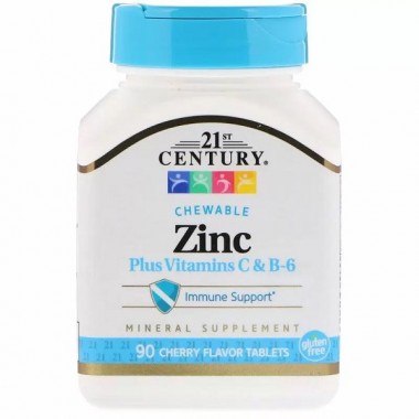 Витаминно-минеральный комплекс 21st Century Zinc Plus Vitamins C & B-6 90 Chewable Tabs Cherry