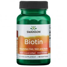 Биотин Swanson Biotin High Potency 10000 mcg 60 Softgels