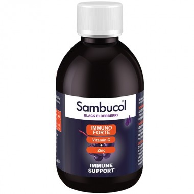 Бузина Sambucol Black Elderberry Immuno Forte + Vitamin C + Zinc 230 ml /46 servings/