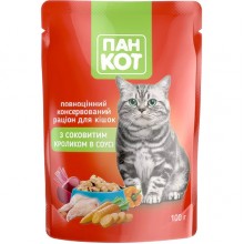 Пан Кот Кролик в соусе, пауч 100г (24шт/уп).