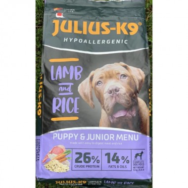 Julius K-9 Ягненок и Рис для щенков Puppy&Junior Гипоаллергенный. (12кг)  Julius K-9 Ягненок и Рис для щенков Puppy&Junior Гипоаллергенный. (12кг)