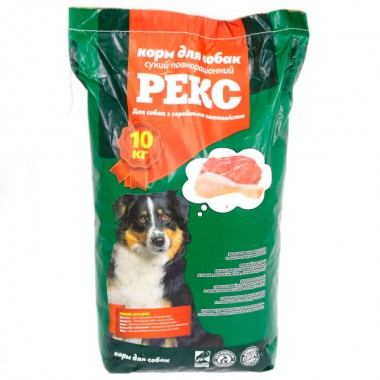  Рекс  Корм для собак со средней активностью, 10 кг