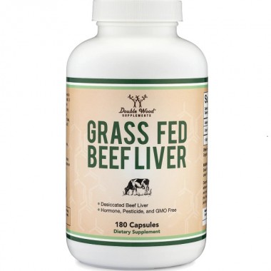 Мультивитамины Double Wood Grass Fed Beef Liver 1000 mg (2 caps per serving) 180 Caps