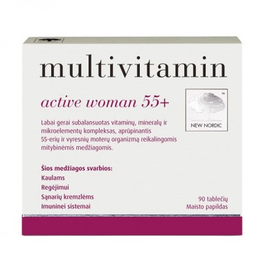 Витаминно-минеральный комплекс для женщин New Nordic Multivitamin active women 55+ 90 Tabs Витаминно-минеральный комплекс для женщин New Nordic Multivitamin active women 55+ 90 Tabs