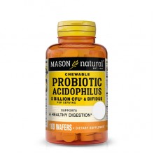 Пробиотик Mason Natural Probiotic Acidophilus With Bifidus 2 Billion CFU 100 Wafers Strawberry Пробиотик Mason Natural Probiotic Acidophilus With Bifidus 2 Billion CFU 100 Wafers Strawberry