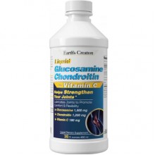 Препарат для суставов и связок Earth‘s Creation Liquid Glucosamine,Chondrotin + Vit C 480 ml /16 servings/ Natural Orange Flavor