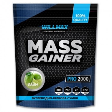 Гейнер Willmax Mass Gainer 2000 g /20 servings/ Lime