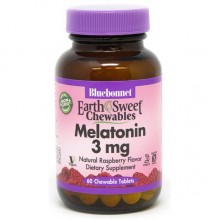 Мелатонин для сна Bluebonnet Nutrition Earth Sweet Chewables Melatonin 3 mg 60 Chewable Tabs Raspberry