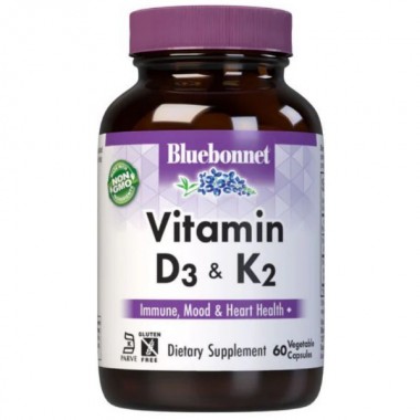 Мультивитамины Bluebonnet Nutrition Vitamin D3 & K2 60 Veg Caps