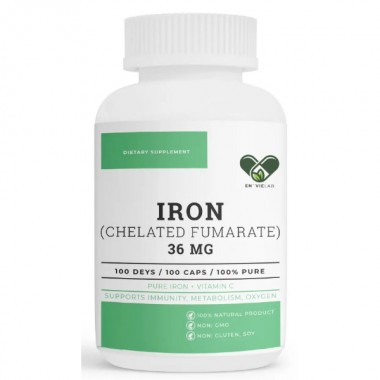 Микроэлемент Железо En`vie Lab Iron (chelated fumarate) 36 mg 100 Caps Микроэлемент Железо En`vie Lab Iron (chelated fumarate) 36 mg 100 Caps