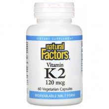 Витамин K Natural Factors Vitamin K2 120 mg 60 Veg Caps