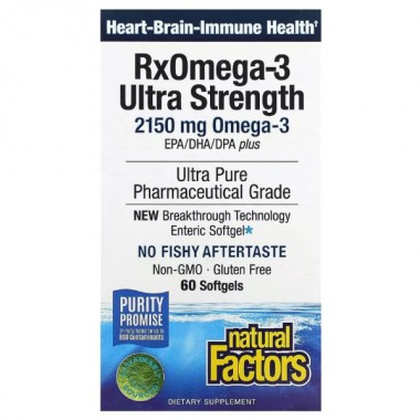 Омега 3 Natural Factors RxOmega-3 Ultra Strength 2150 mg 60 Softgels