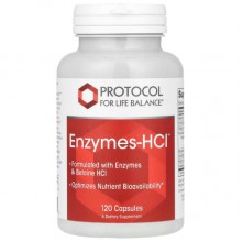 Пищеварительные ферменты Protocol for Life Balance Enzymes-HCl 120 Caps