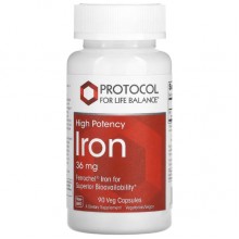 Микроэлемент Железо Protocol for Life Balance Iron 36 mg 90 Veg Caps Микроэлемент Железо Protocol for Life Balance Iron 36 mg 90 Veg Caps