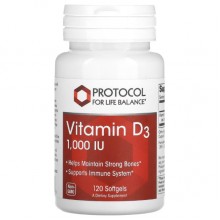 Витамин D Protocol for Life Balance Vitamin D-3 1000 IU 120 Softgels