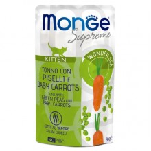 Влажный корм для котов MONGE CAT WET Kitten тунец с зеленым горошком и молодой морковью 80 г
