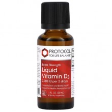 Витамин D Protocol for Life Balance Liquid Vitamin D3, Extra Strength , 2,000 IU 30 ml /375 servings/ Витамин D Protocol for Life Balance Liquid Vitamin D3, Extra Strength , 2,000 IU 30 ml /375 servings/
