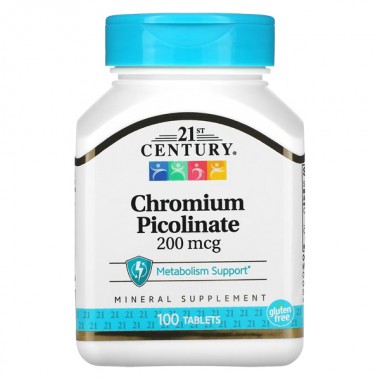 Микроэлемент Хром 21st Century Chromium Picolinate 200 mcg 100 Tabs