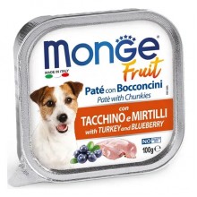 Влажный корм для собак Monge Dog Wet FRUIT индейка с черникой 0,1 Кг