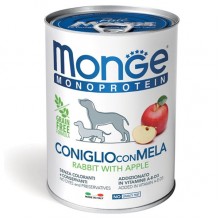 Влажный корм для собак Monge Dog Wet FRUIT MONOPROTEIN кролик с яблоком 0,4 Кг