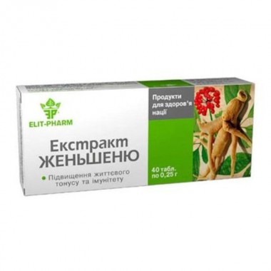 Женьшень Elit-Pharm Экстракт Женьшеня 40 таб Женьшень Elit-Pharm Экстракт Женьшеня 40 таб