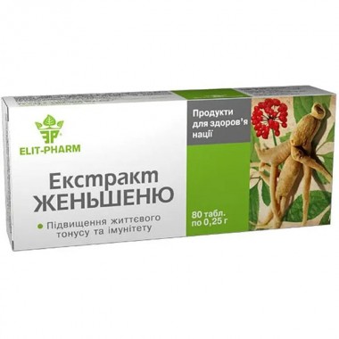 Женьшень Elit-Pharm Экстракт Женьшеня 80 таб Женьшень Elit-Pharm Экстракт Женьшеня 80 таб