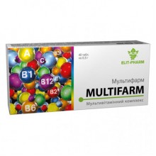 Мультивитамины Elit-Pharm Multifarm 40 Tabs Мультивитамины Elit-Pharm Multifarm 40 Tabs