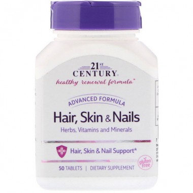 Комплекс для кожи, волос, ногтей 21st Century Hair, Skin & Nails, Advanced Formula 50 Tabs