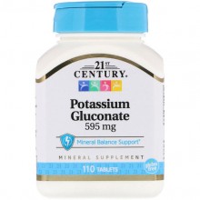 Микроэлемент Калий 21st Century Potassium Gluconate 595 mg 110 Tabs