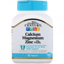 Мультиминеральный комплекс 21st Century Cal Mag Zinc + D3 90 Tabs