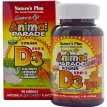 Витамин D Nature's Plus Animal Parade, Vitamin D3 90 Chewable Tabs Black Cherry Flavor Витамин D Nature's Plus Animal Parade, Vitamin D3 90 Chewable Tabs Black Cherry Flavor
