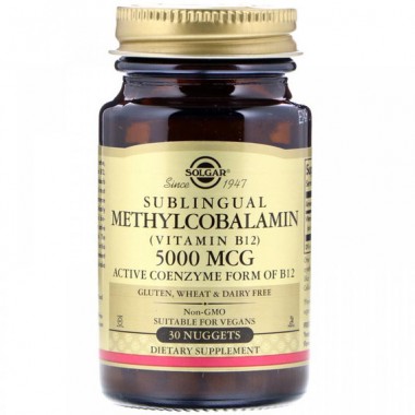 Витамин Б12 Solgar Sublingual Methylcobalamin (Vitamin B12) 5000 mcg 30 Nuggets