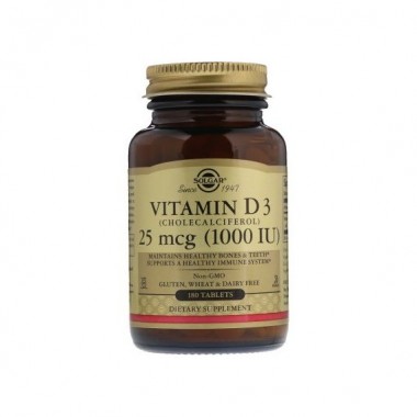 Витамин D Solgar Vitamin D3 (Cholecalciferol) 1000 IU 180 Tabs