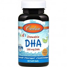 Омега 3 Carlson Labs Kid's Chewable DHA 60 Soft Gels Bursting Orange Flavor
