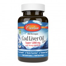 Жир из печени трески Carlson Labs Cod Liver Oil Gems 1000 mg 100 Soft Gels